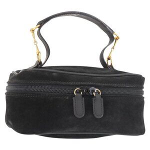 GUCCI Vanity Pouch Suede Black Gold